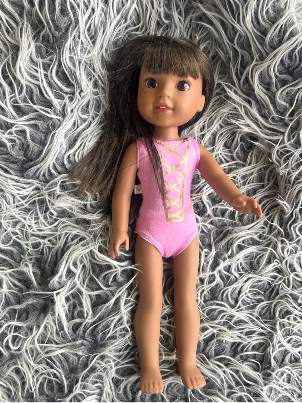 Wellie Wishers 14-inch Ashlyn Doll  Pink Leotard, , Freckles.